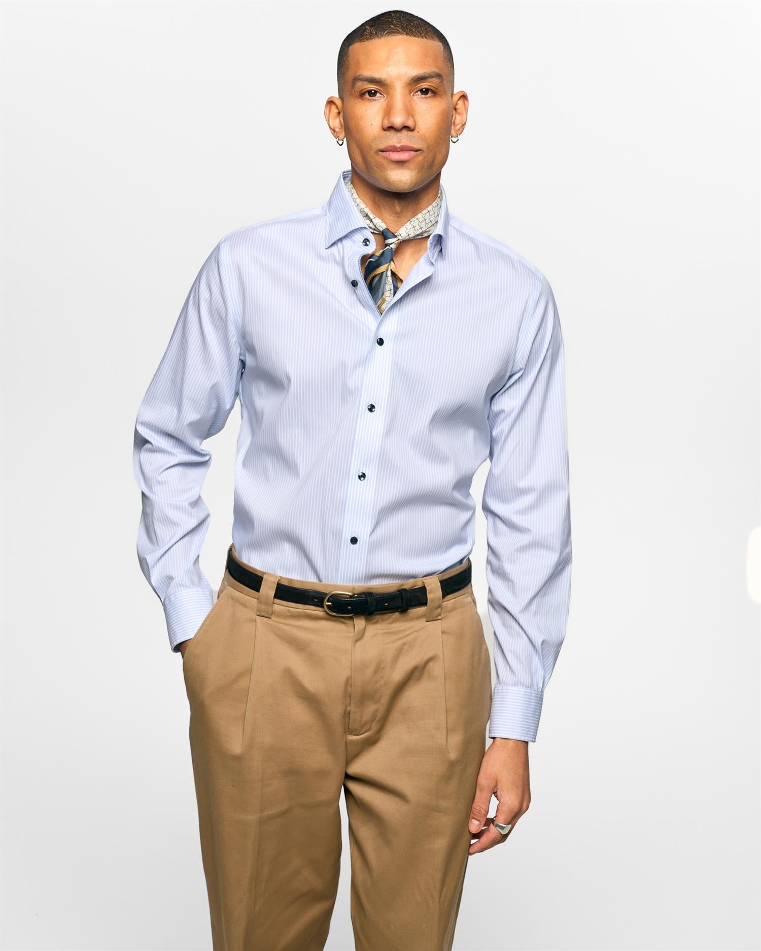 The edge double stripe Lt Sky Blue