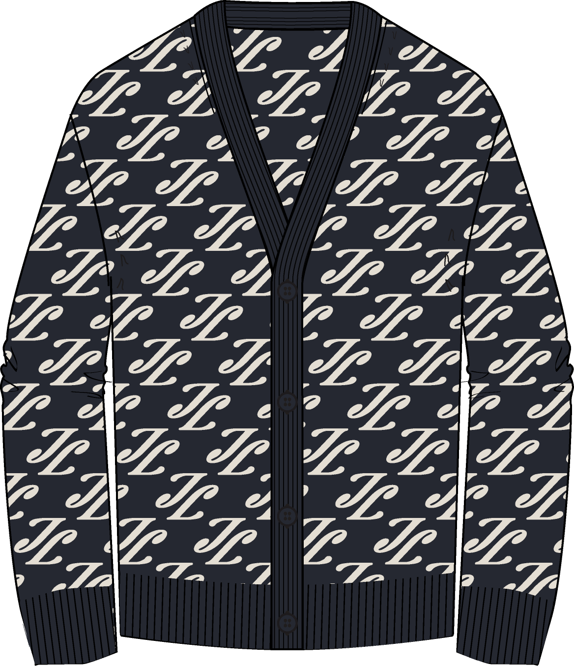 Denny Jacquard Cardigan Navy