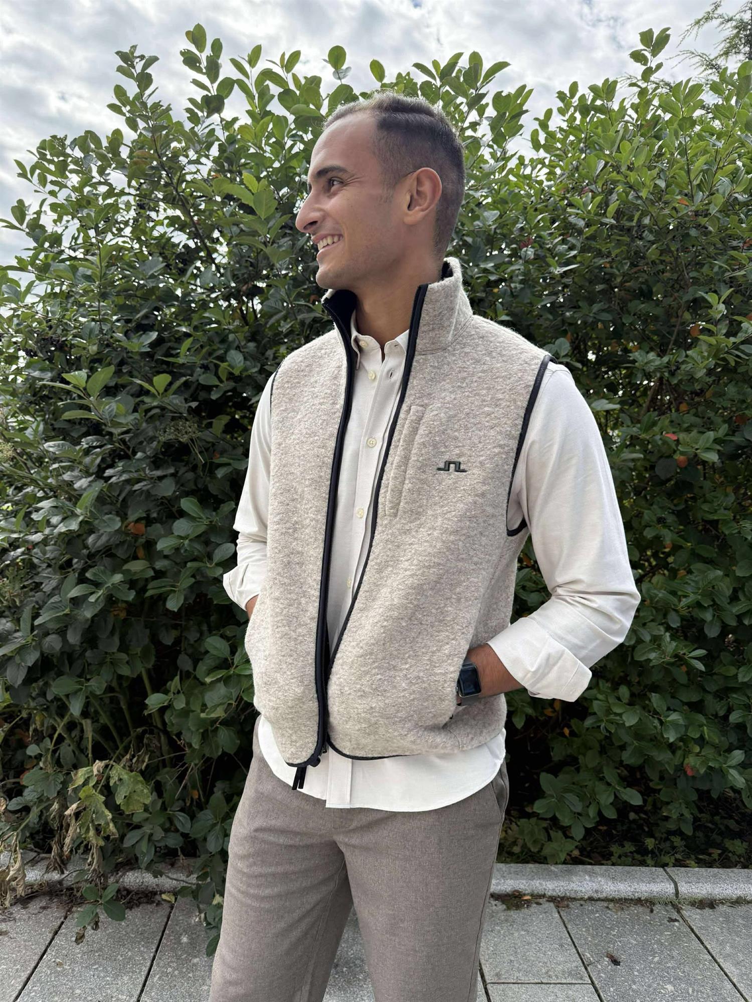 Duncan Wool Fleece Vest Beige