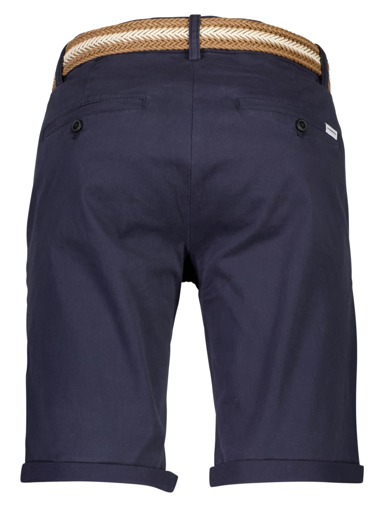Superflex chino shorts w. belt Dk Blue