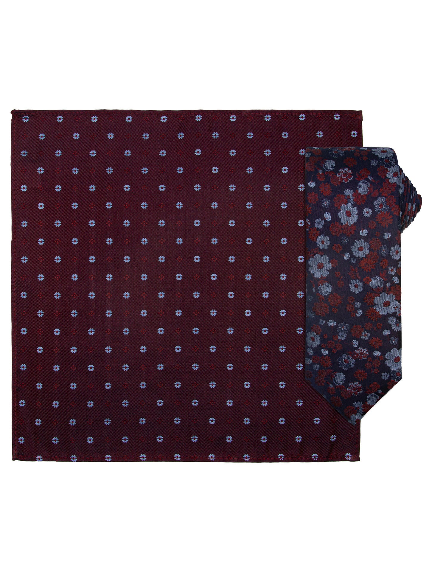 Santi silkeslips+lommetørkle Burgunder