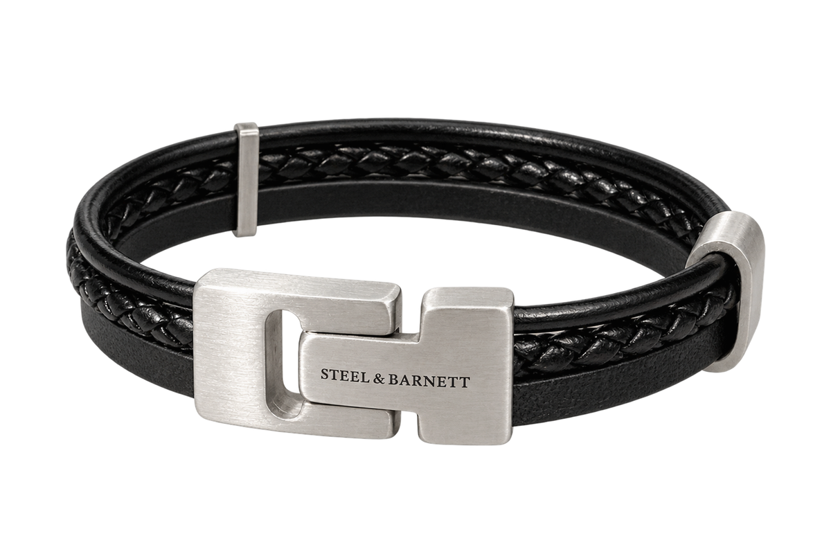 Leather Bracelet Casual Cole Black
