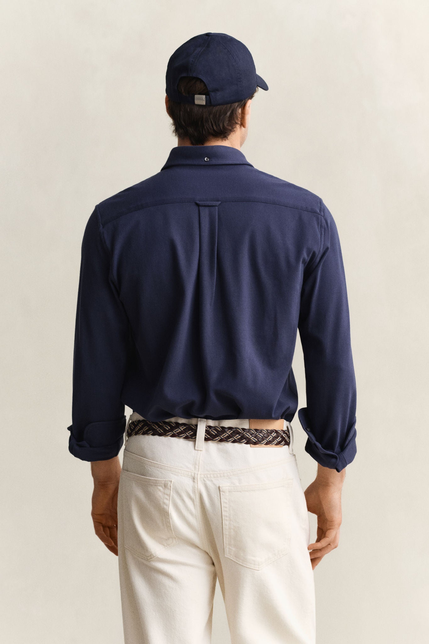 Reg Jersey Pique Stretch Shirt Marine