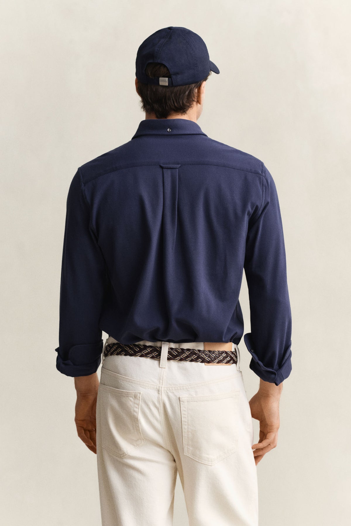 Reg Jersey Pique Stretch Shirt Marine
