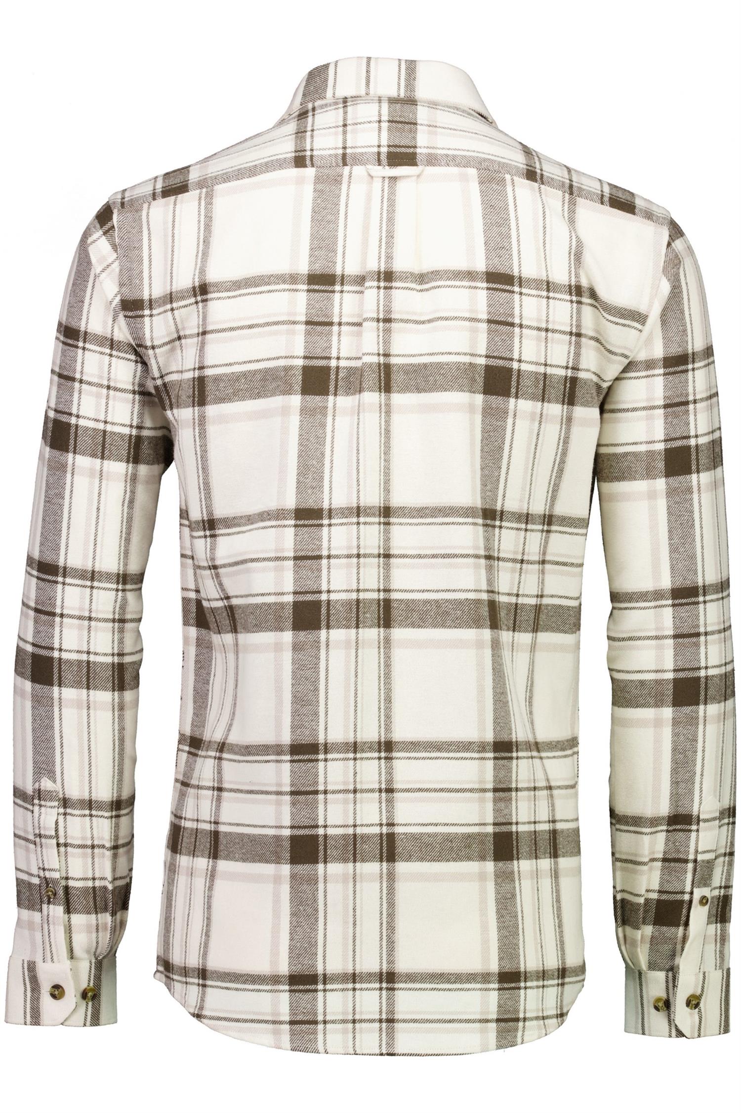 Heavy checked twill shirt L/S Off White