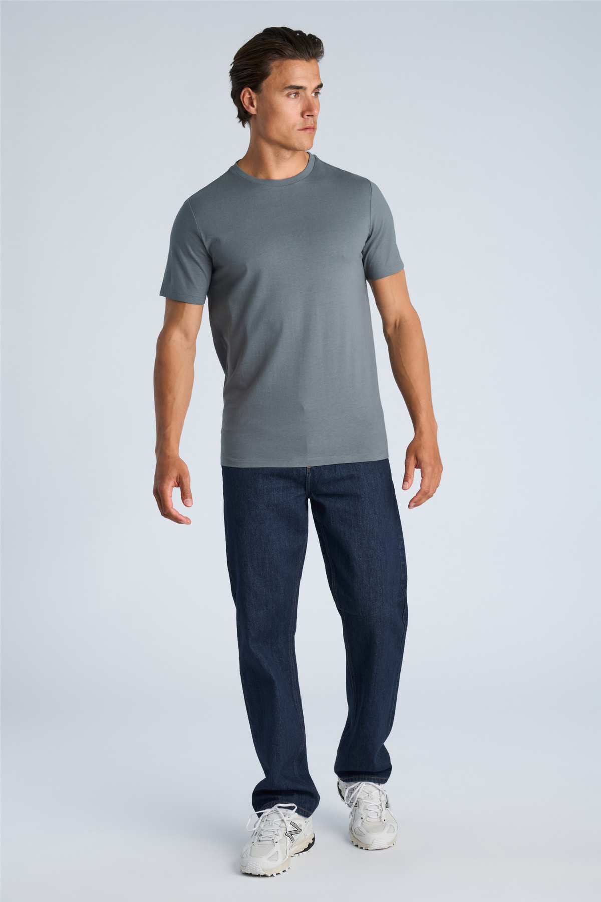Basic Tee S/s Blue Grey