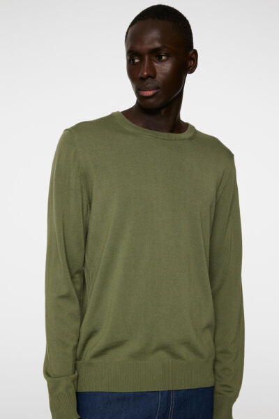 Keane Light Merino Crew Neck Olivine