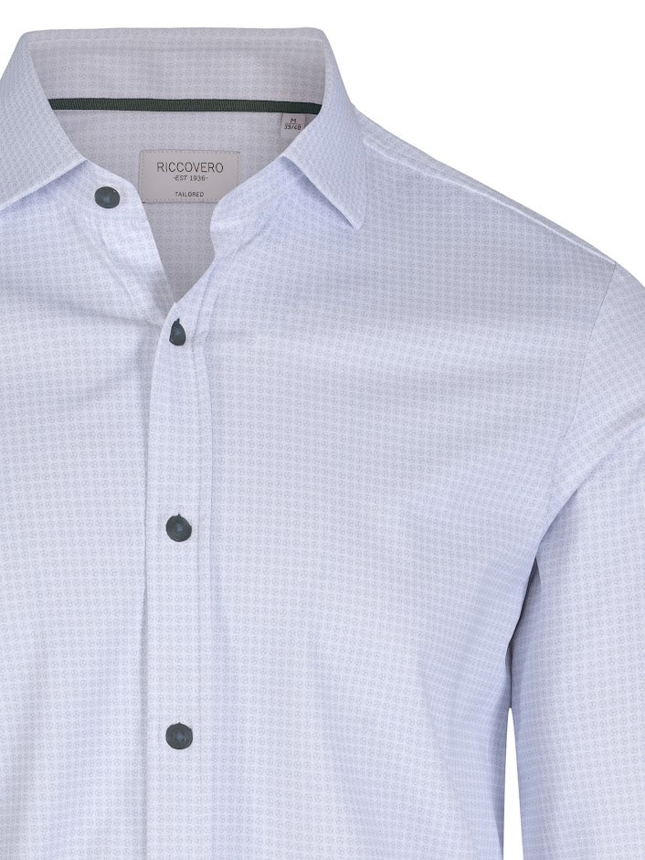 Leo tailor White Blue Flowers