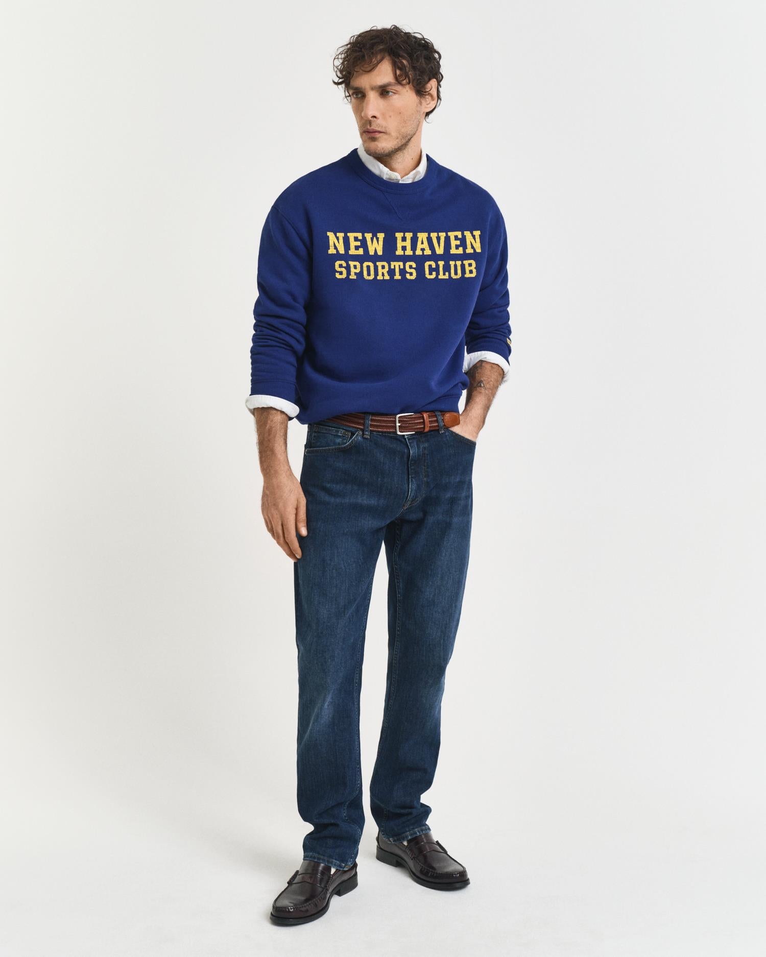 Regular fit Dark Blue Worn In