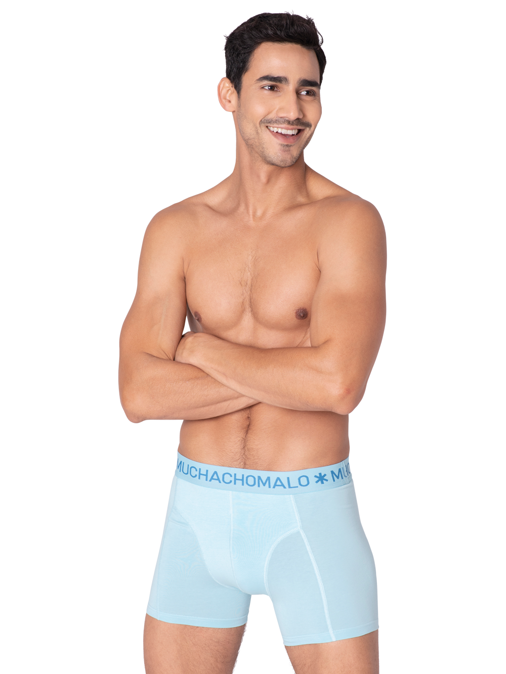 Muchachomalo 1010 Solid Boxer 2pk 677 Blue/Light Blue