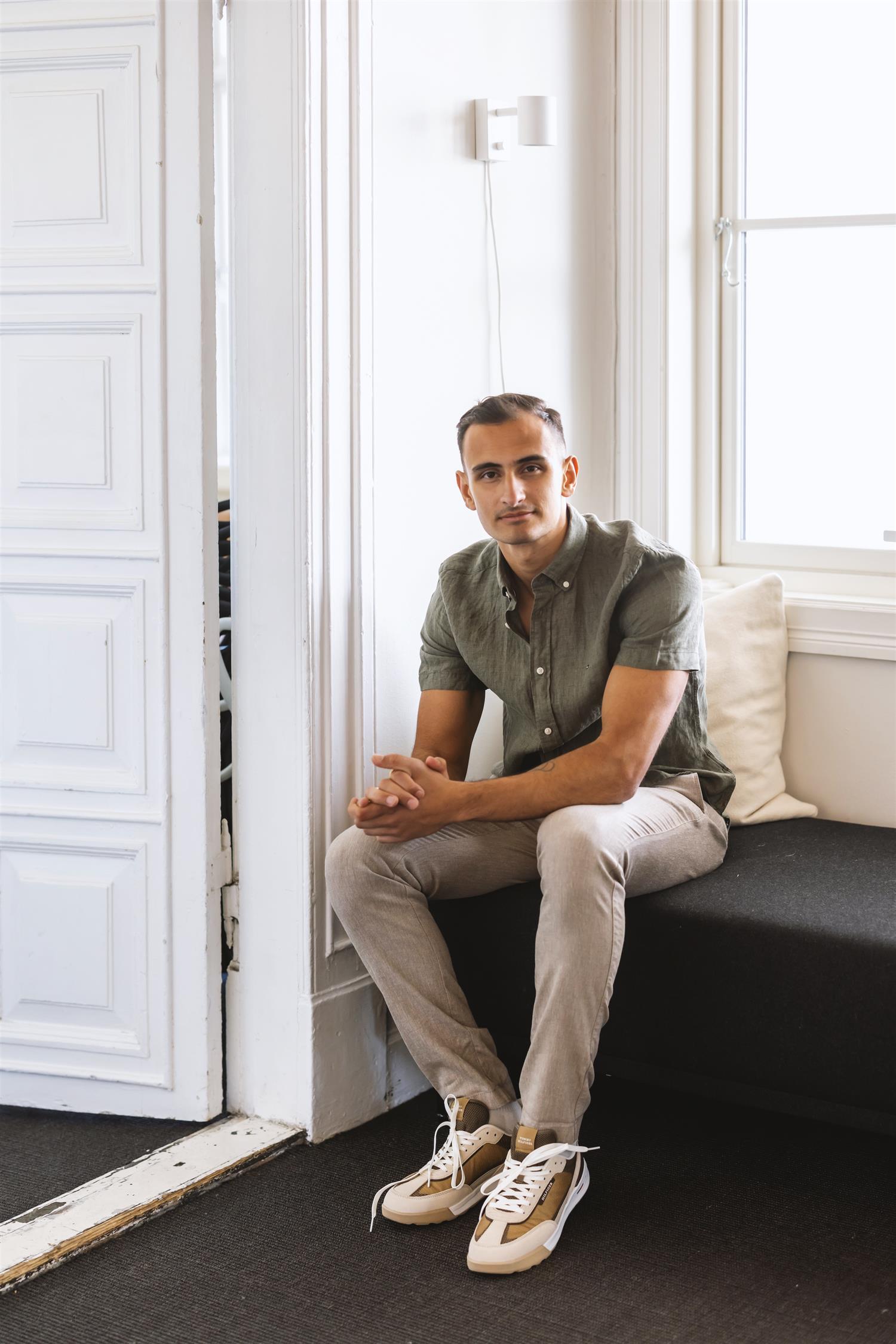 PIGMENT DYED LINEN RF SHIRT S/S Battle Green