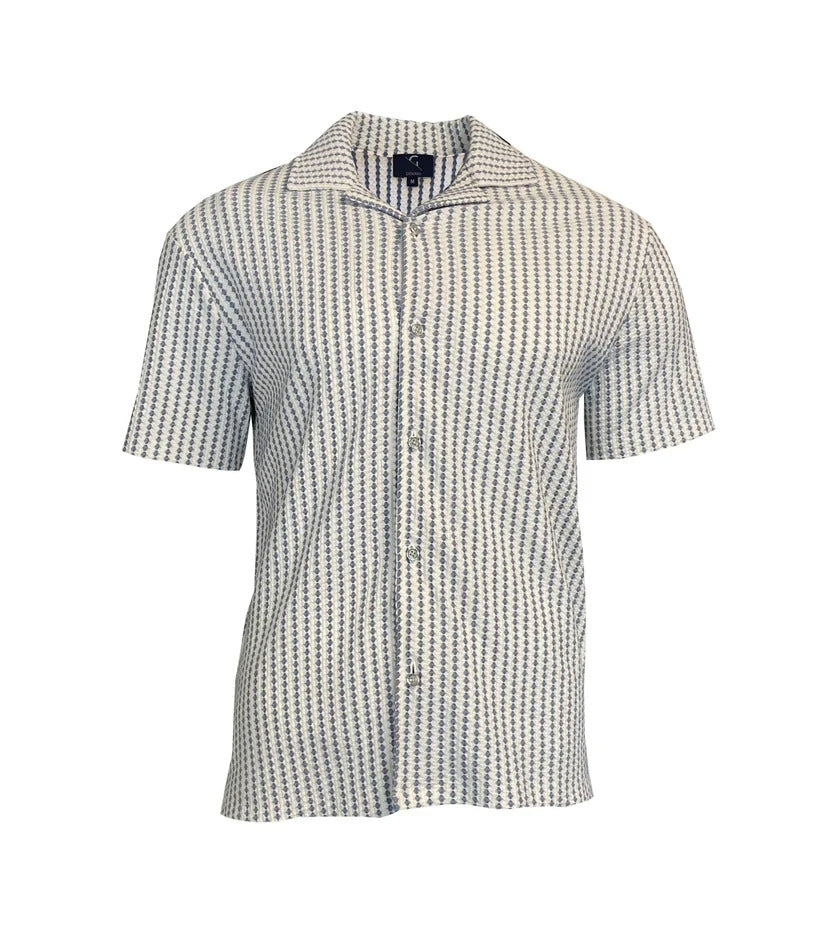 CAMP SHIRT SS Blue/White