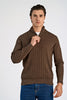 1/2 zip cable knit Mid Brown Mel