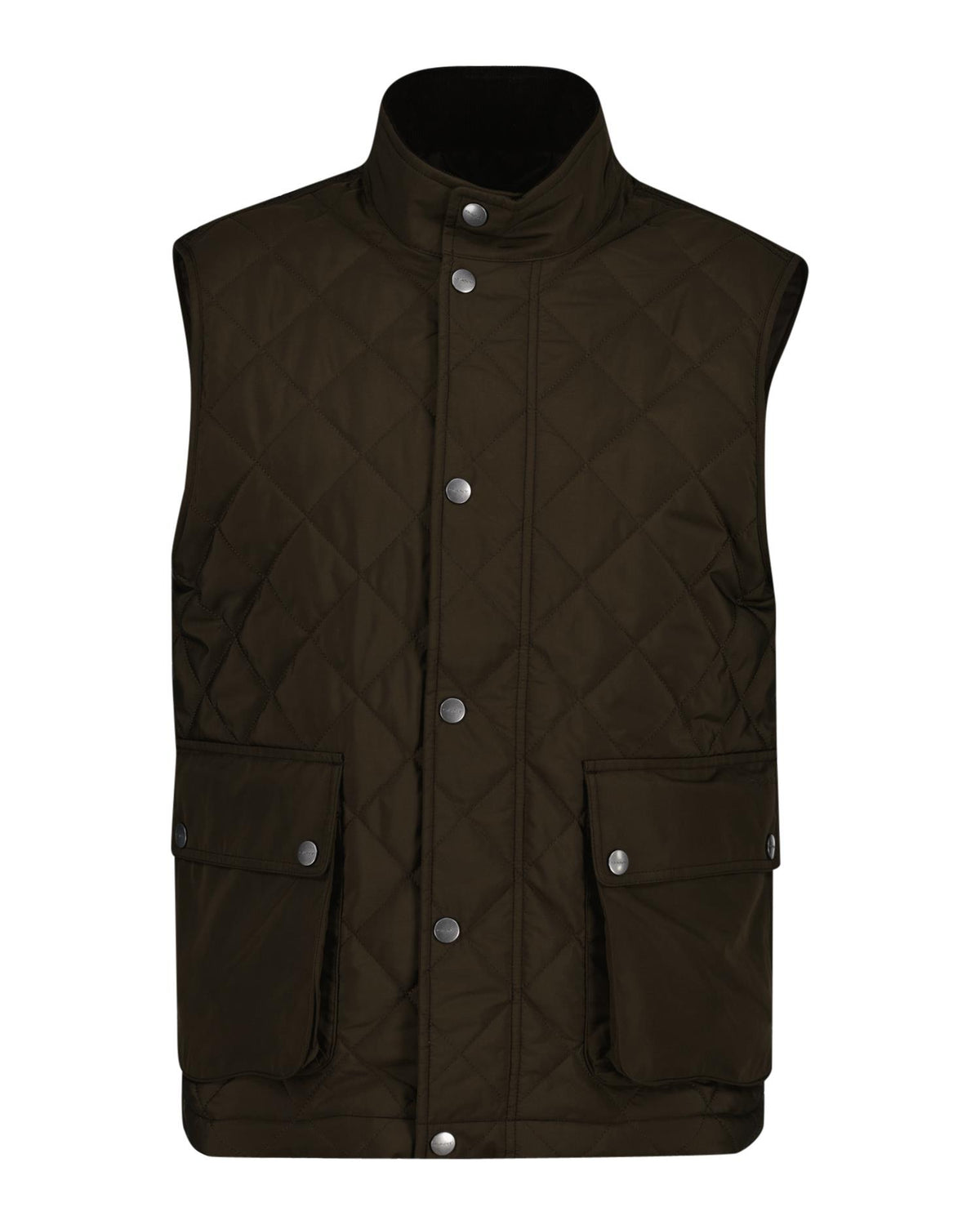 Quilted Vest Black Brown