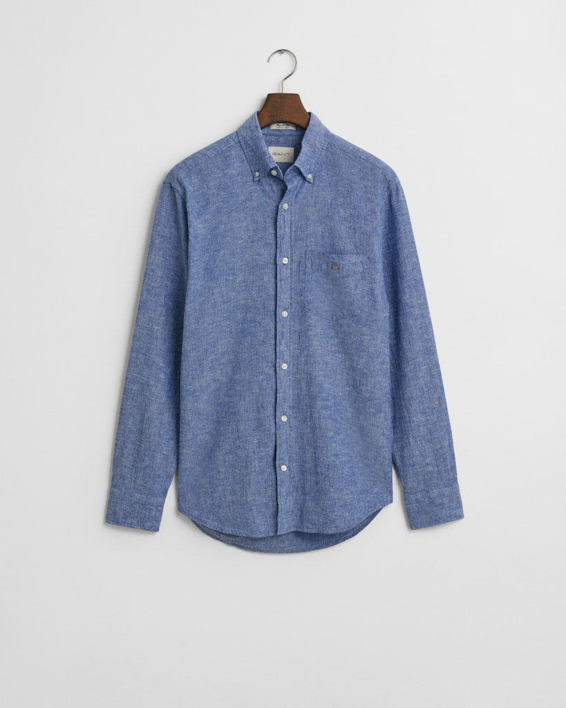 REG COTTON LINEN SHIRT Rich Blue