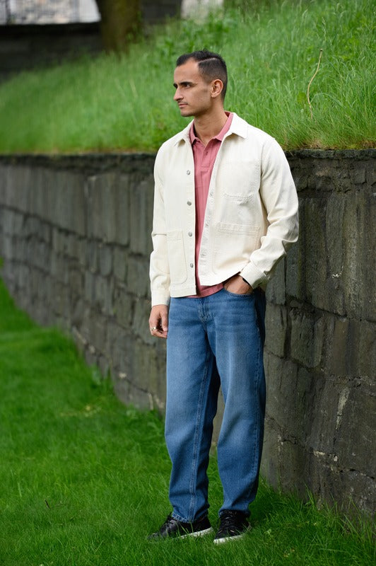 Layton Denim Overshirt Ivory