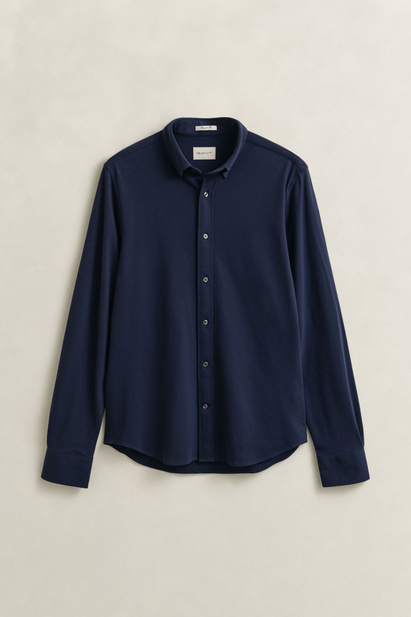 Reg Jersey Pique Stretch Shirt Marine