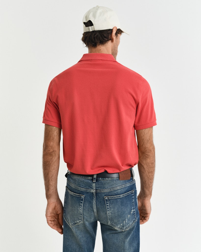 REG SHIELD SS PIQUE POLO Brick Red