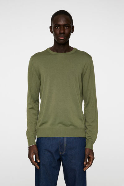 Keane Light Merino Crew Neck Olivine