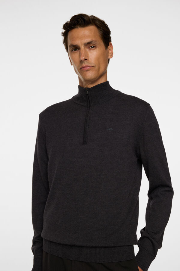 Kiyan Merino Quarter Zip Grey