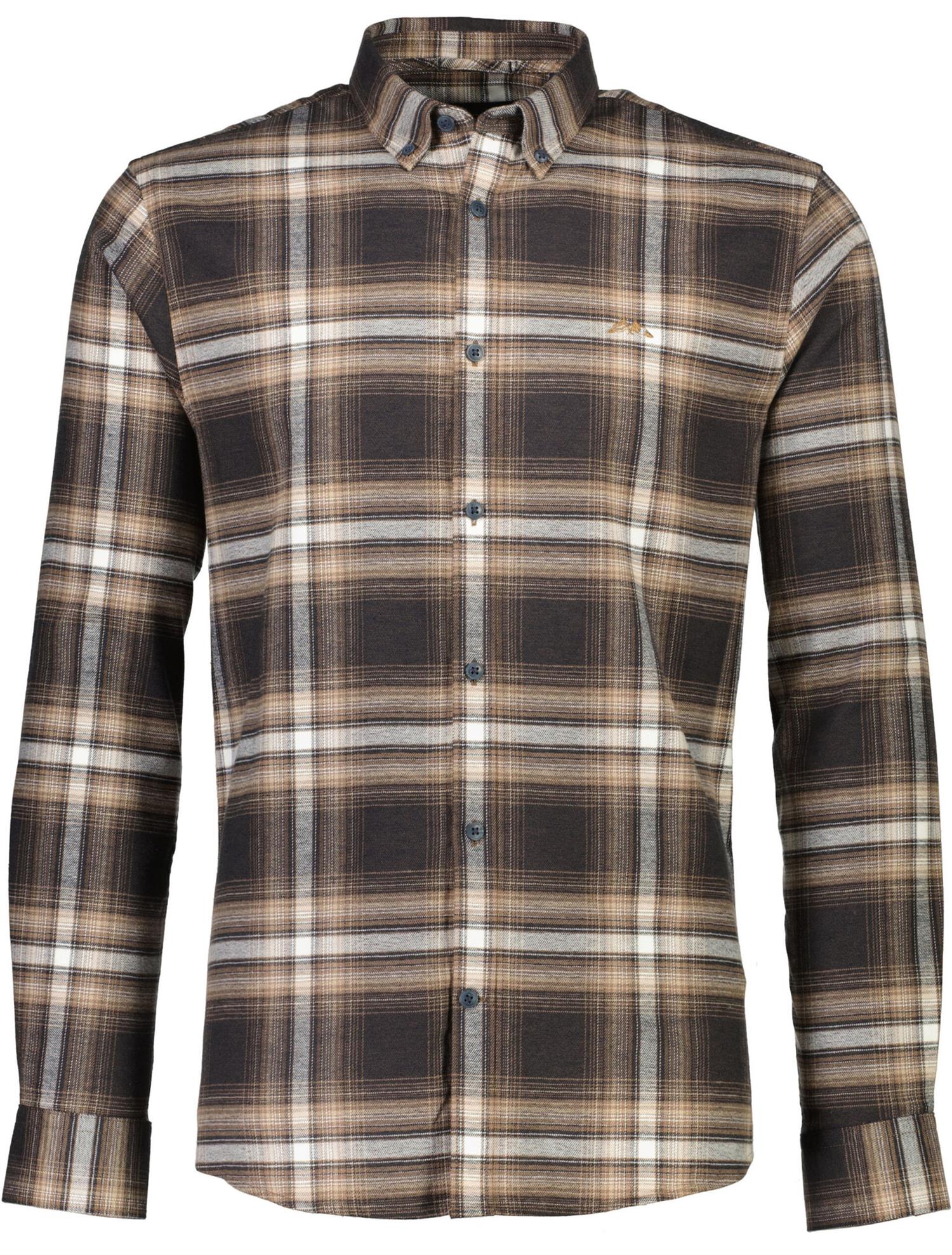 Brushed checked shirt L/S Dk Brown