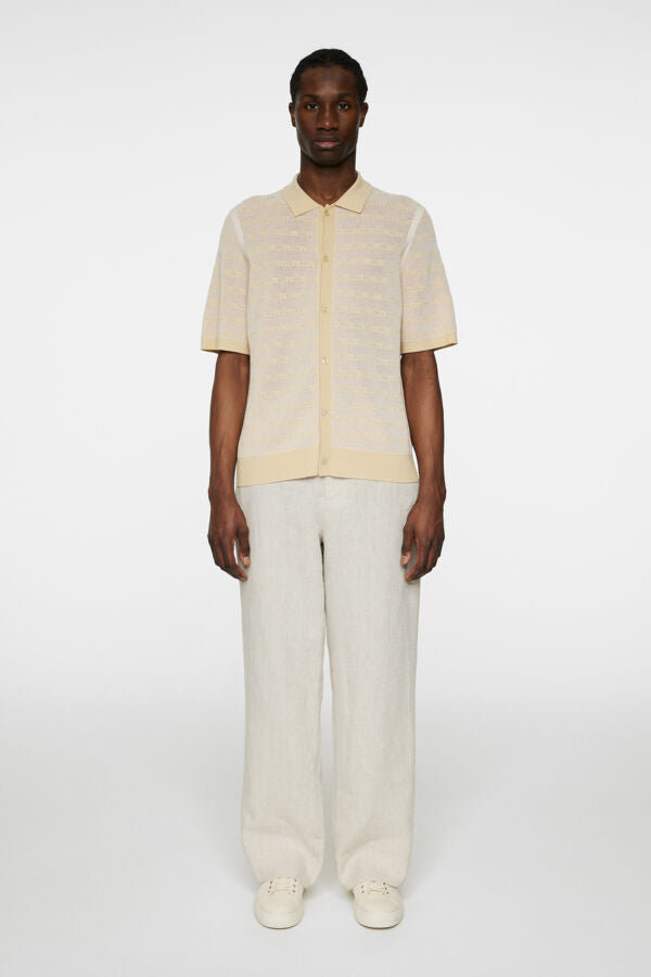 Rolando Logo Jacquard Polo Moonbeam