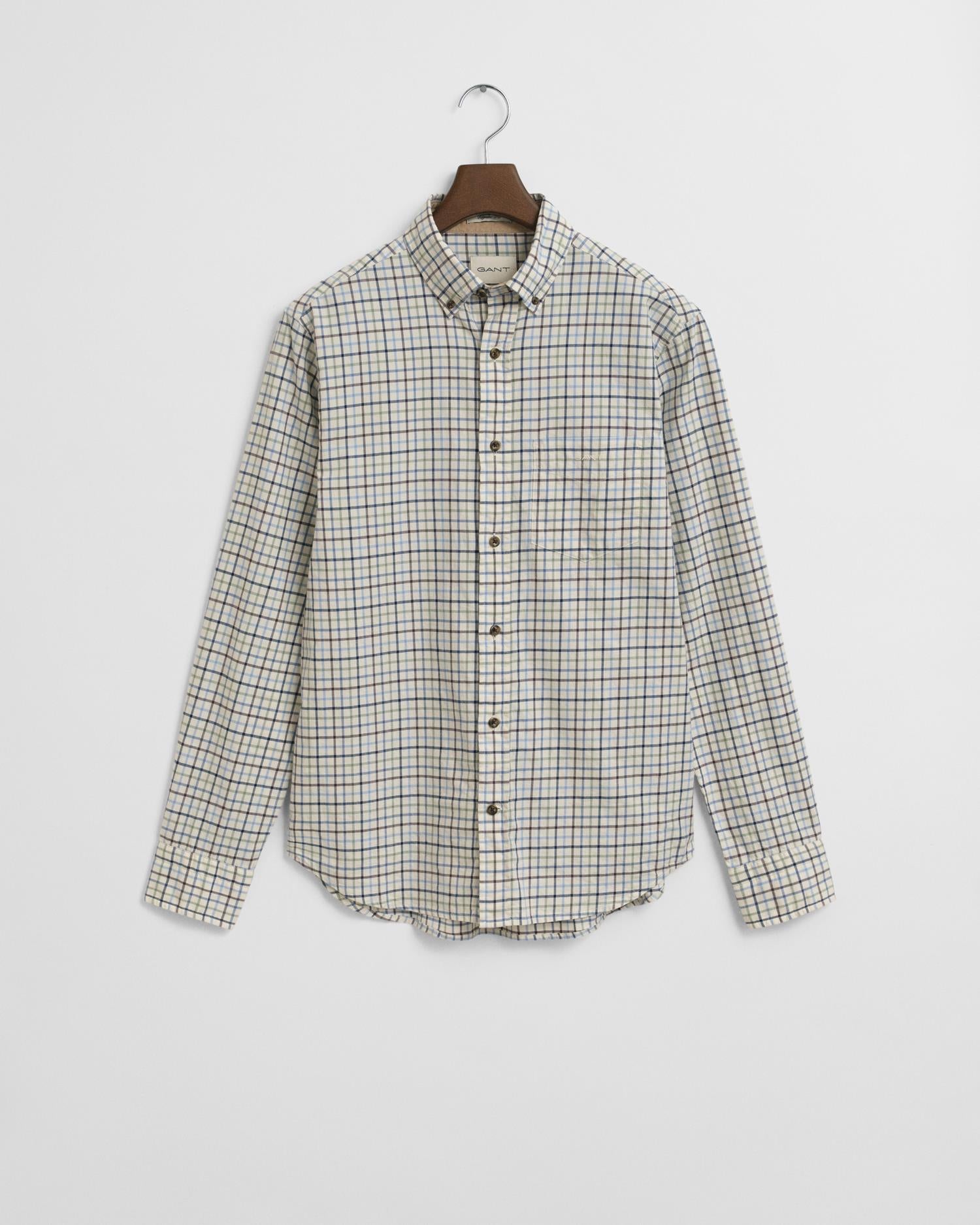 Reg Twill Check Shirt Clear Sky