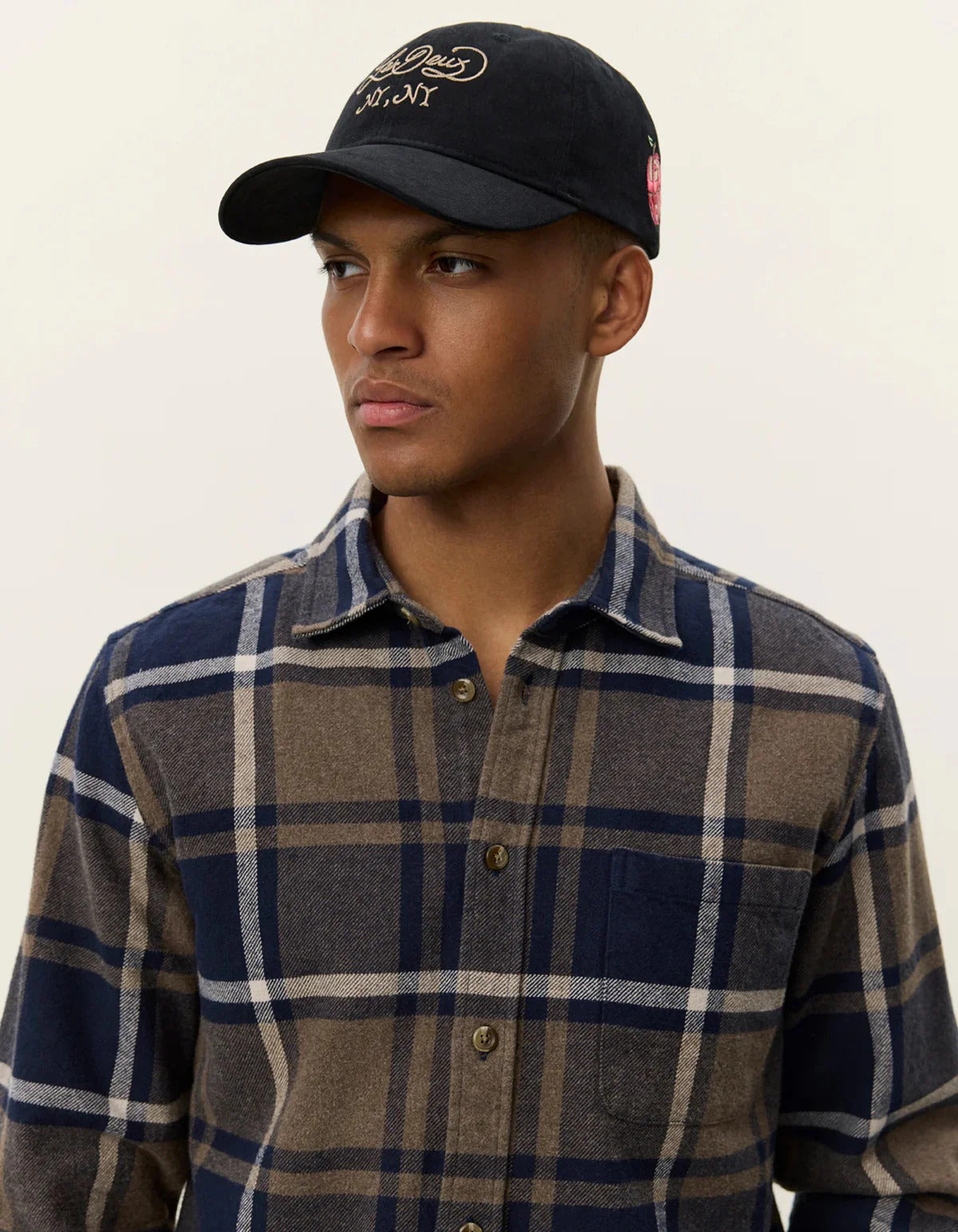 Jeremy Check Flannel Shirt Dark Navy