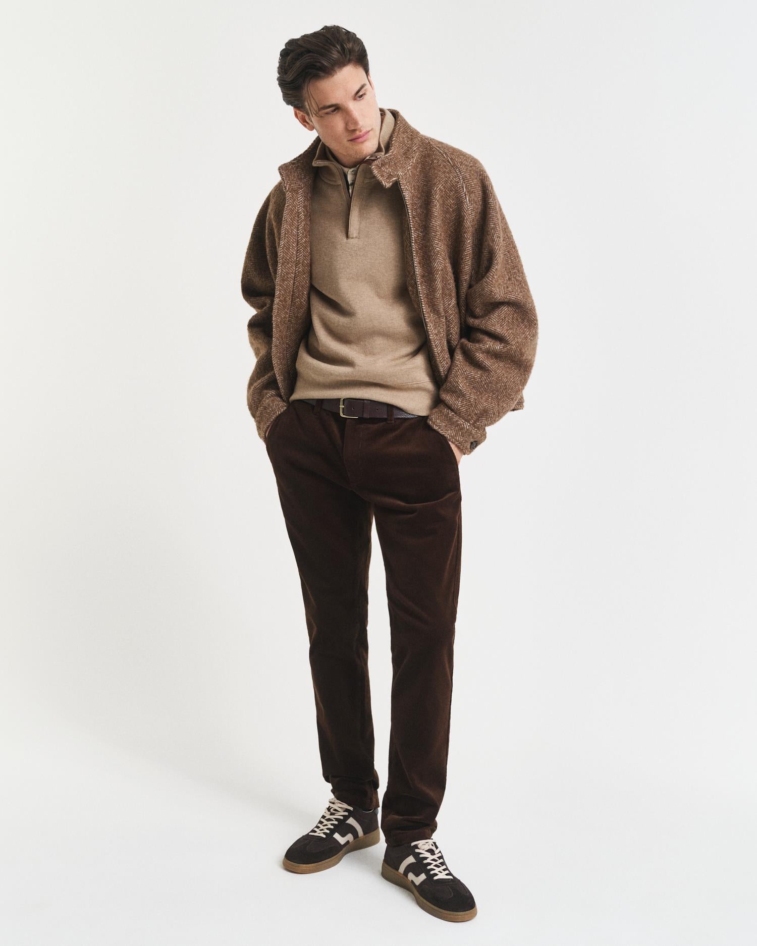 Slim Cord Chinos Rich Brown