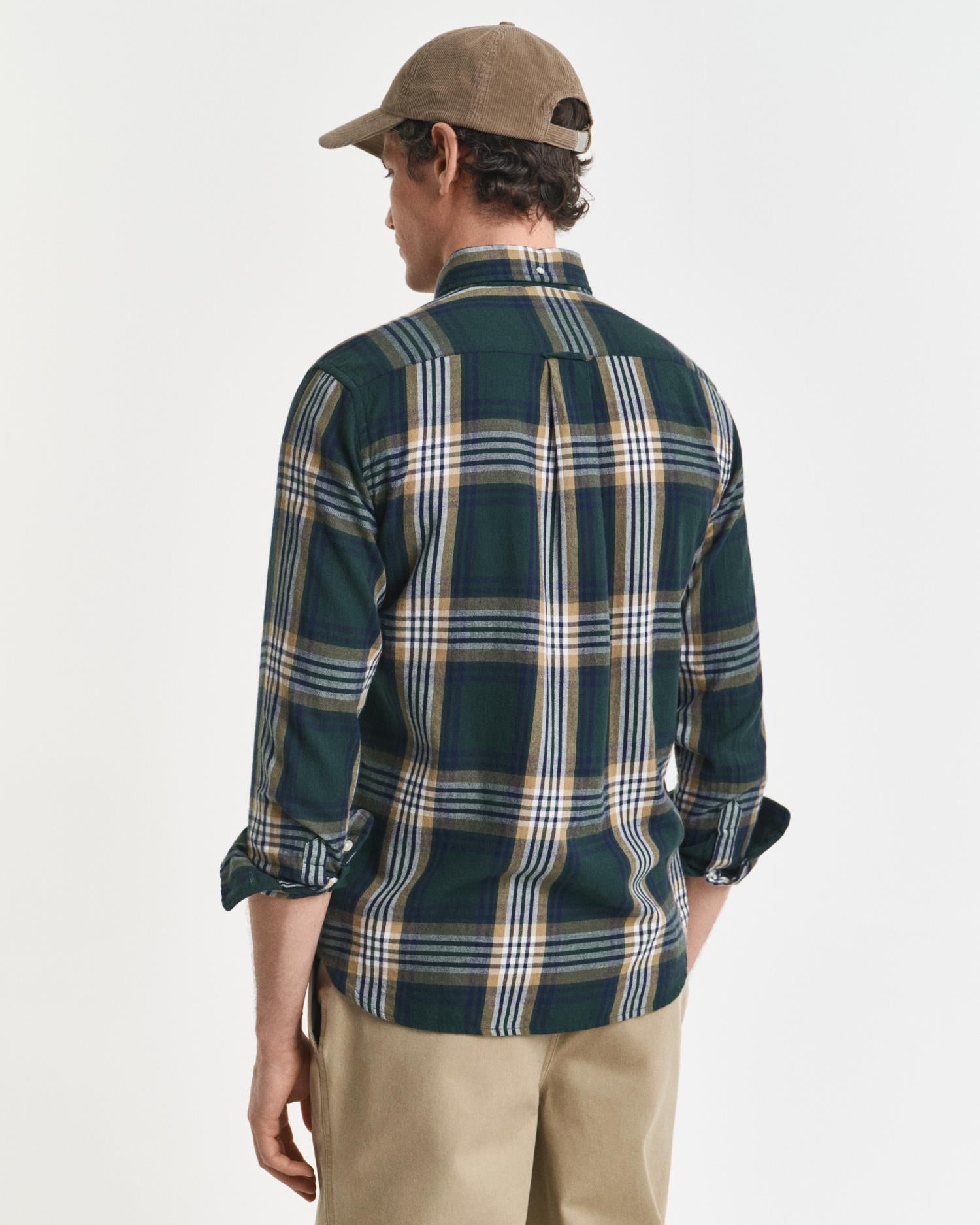 Reg Windblown Flannel Check Shirt Tartan Green