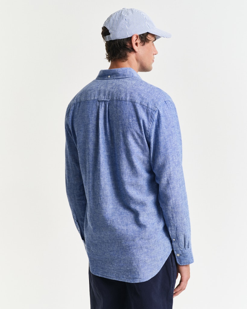 REG COTTON LINEN SHIRT Rich Blue