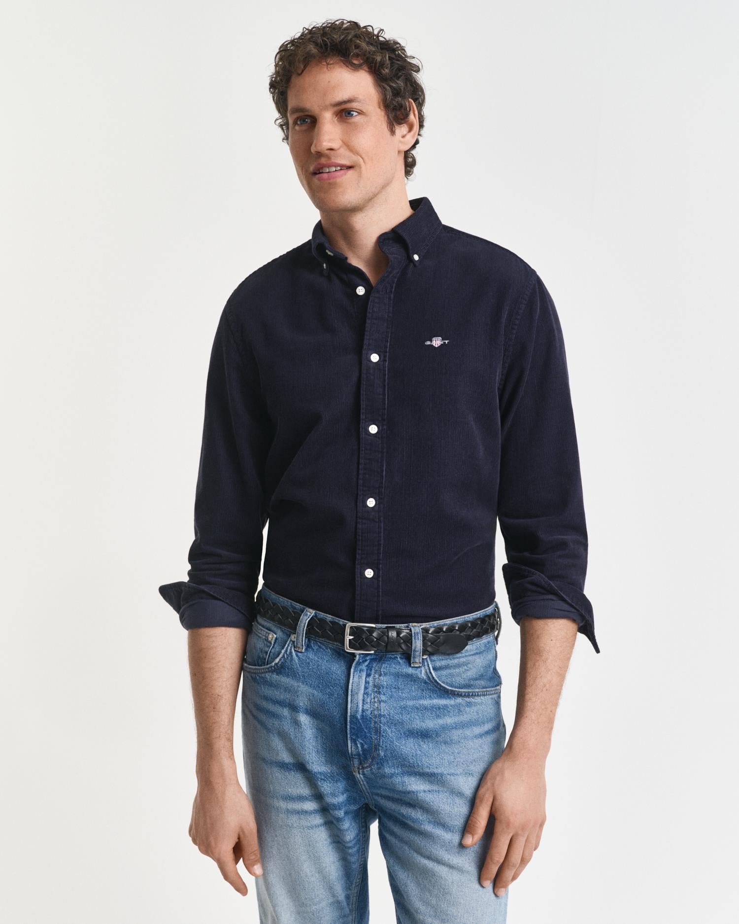 Reg Corduroy Shirt Evening Blue