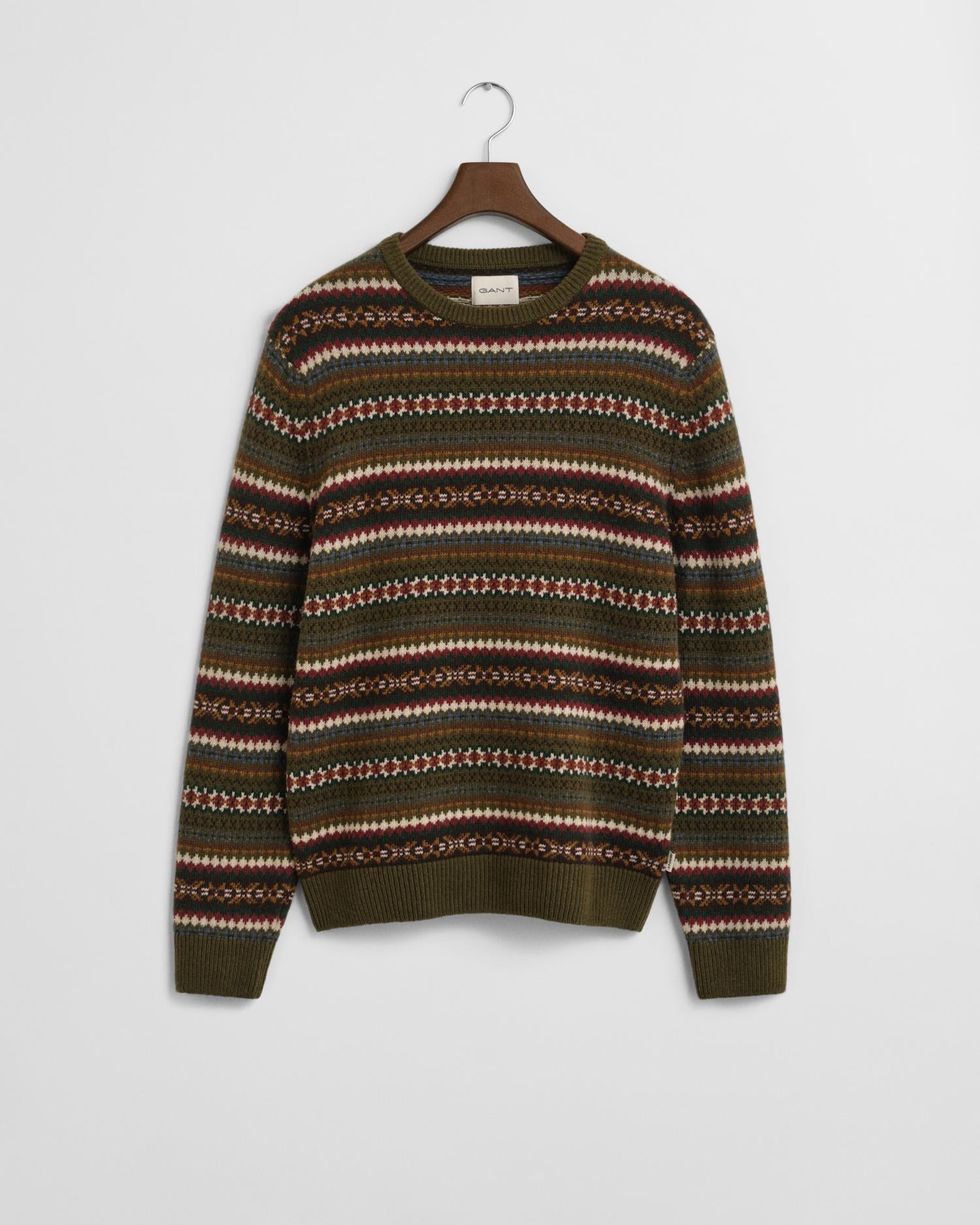 Fair Isle C-Neck Country Green