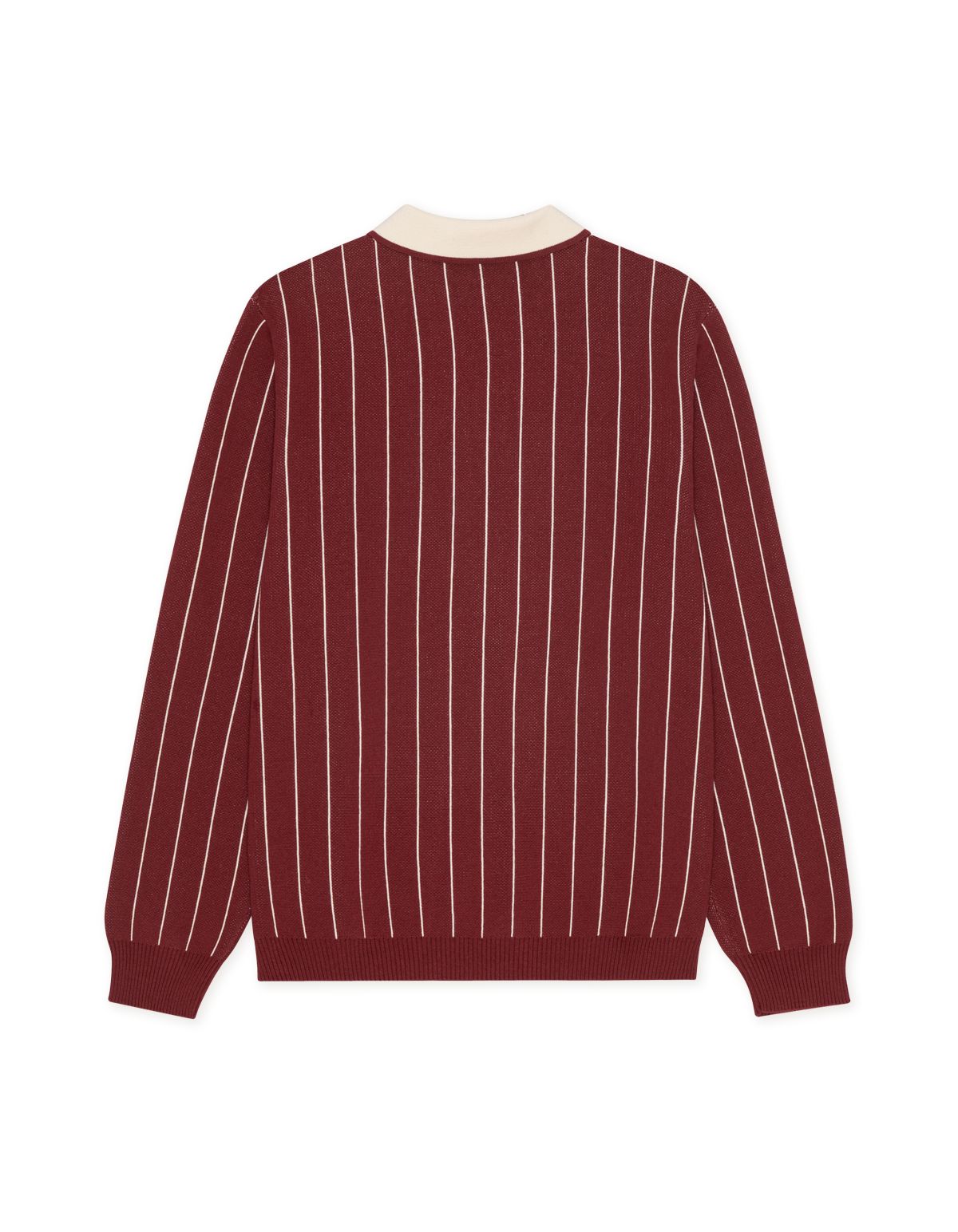 Signature Knitted Ls Polo Chocolate Truffle Red