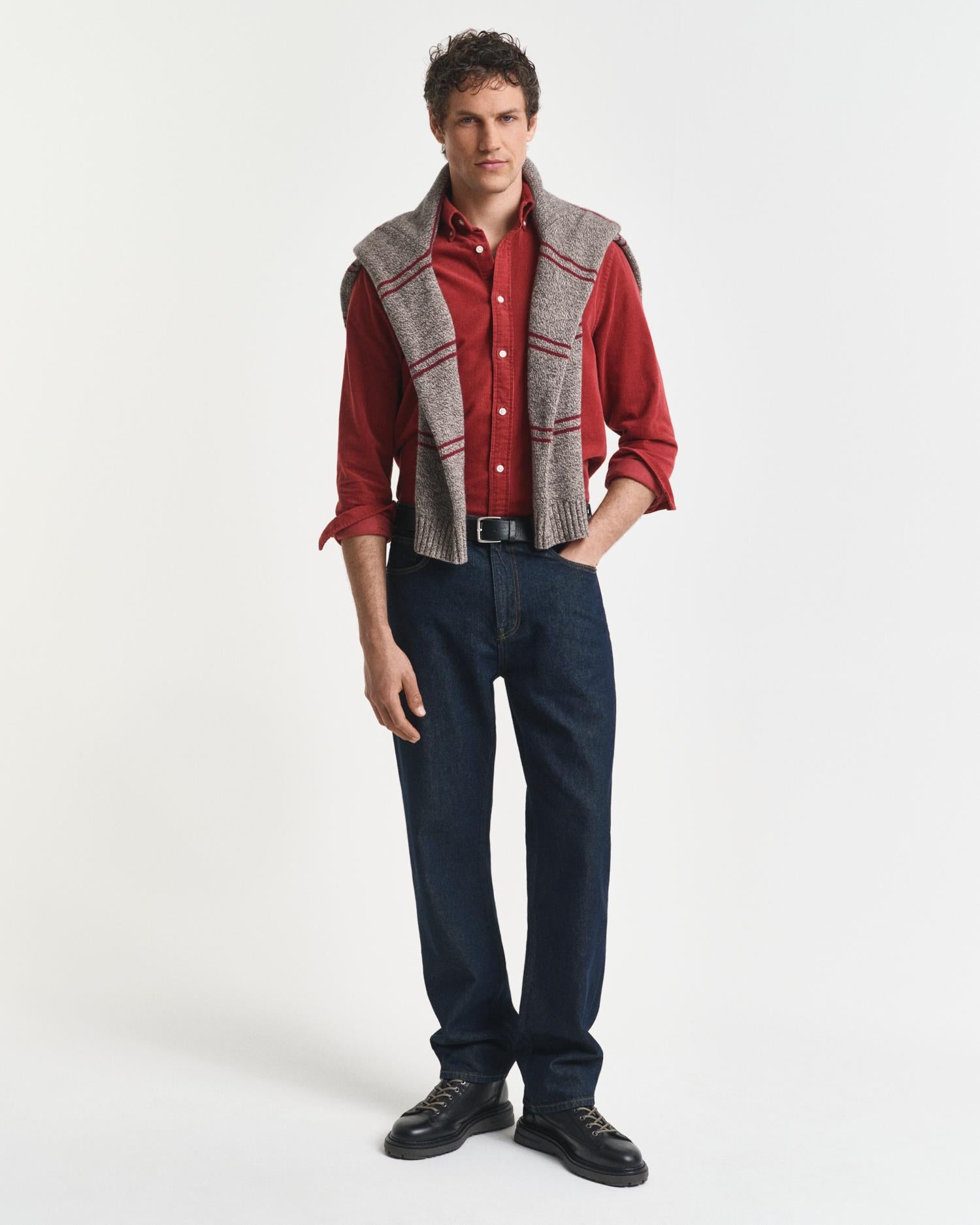 Reg Corduroy Shirt Modern Rust