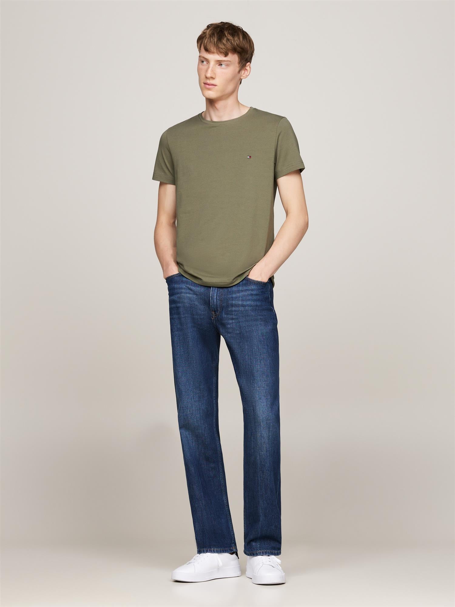 Stretch Slim Fit Tee Battle Green