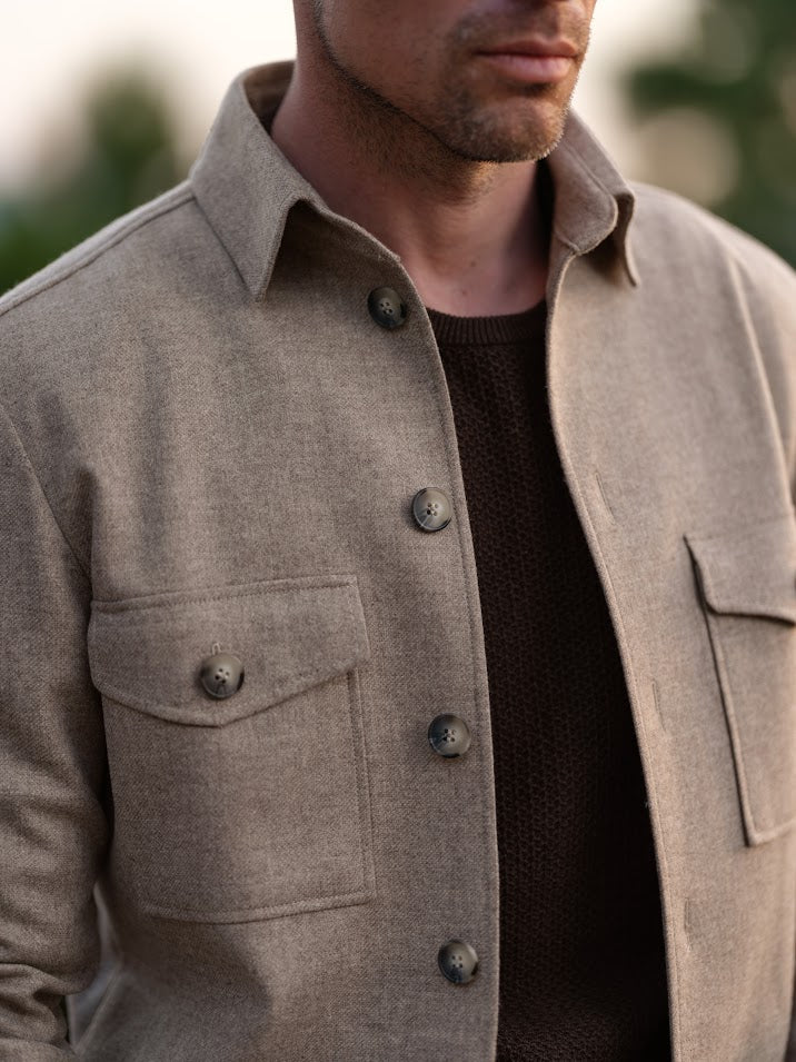Leon Shirt Jacket Beige