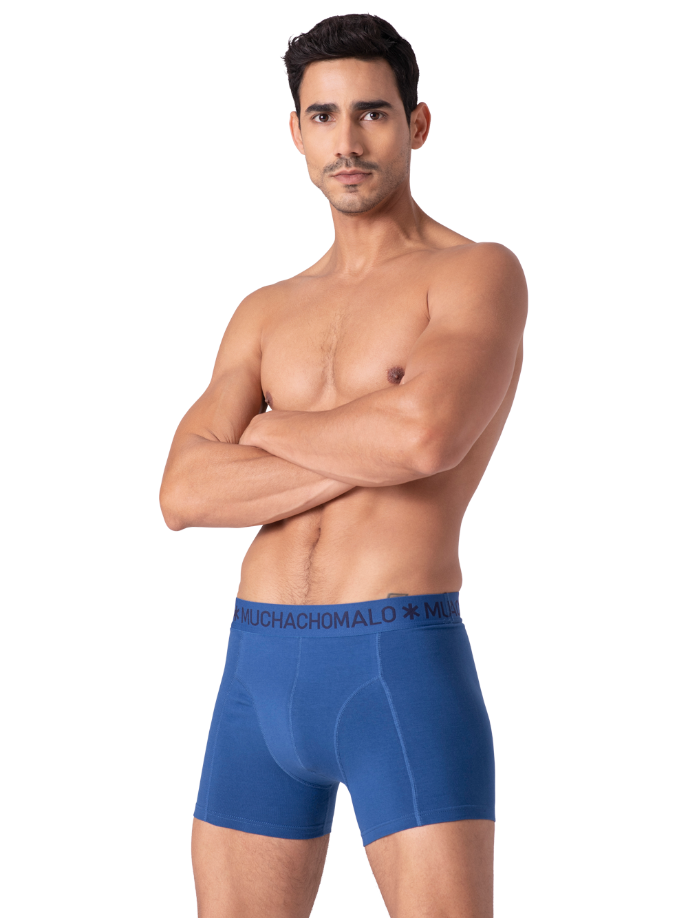 Muchachomalo 1010 Solid Boxer 2pk 677 Blue/Light Blue