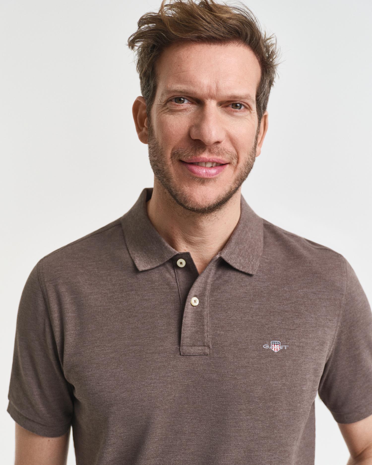 Reg Shield Ss Pique Polo Seawood Melange