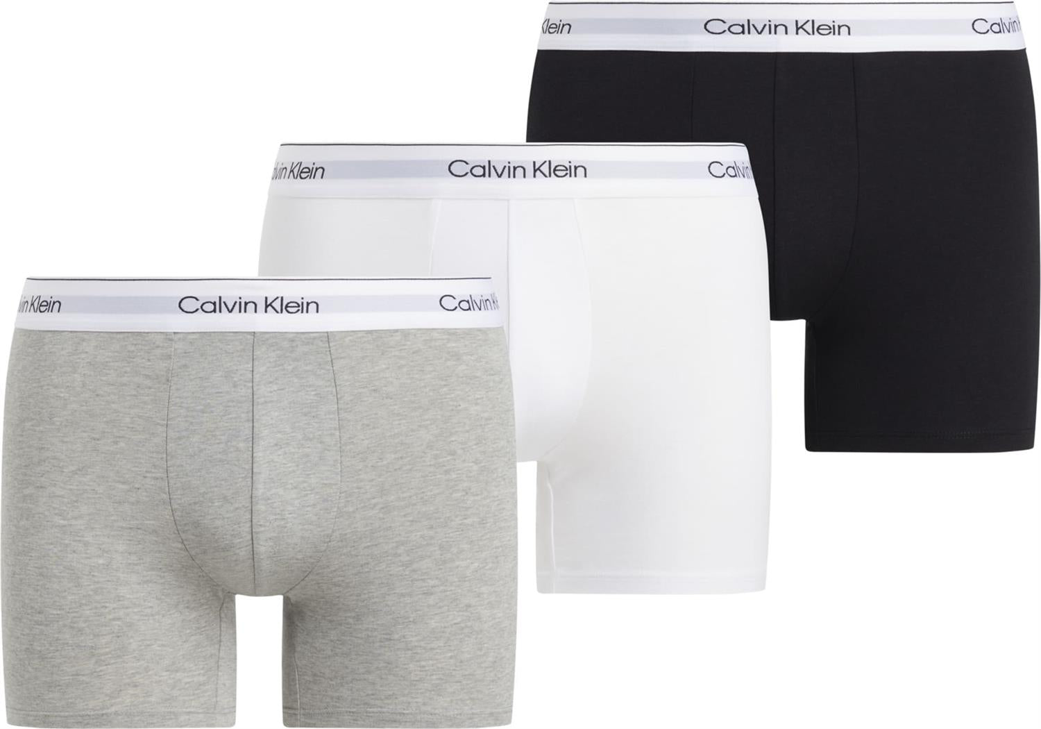 BOXER BRIEF 3PK Gray Heather, White, Black
