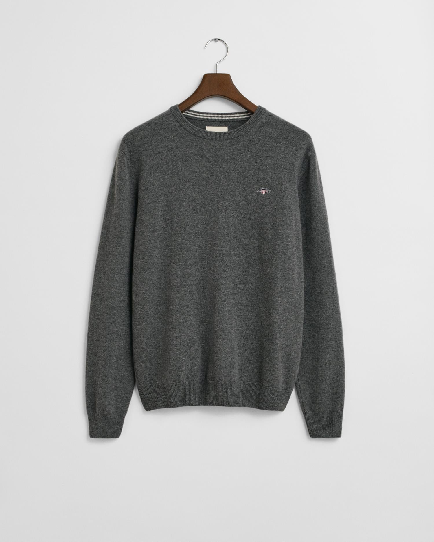 Superfine Lambswool C-Neck Charcoal Melange