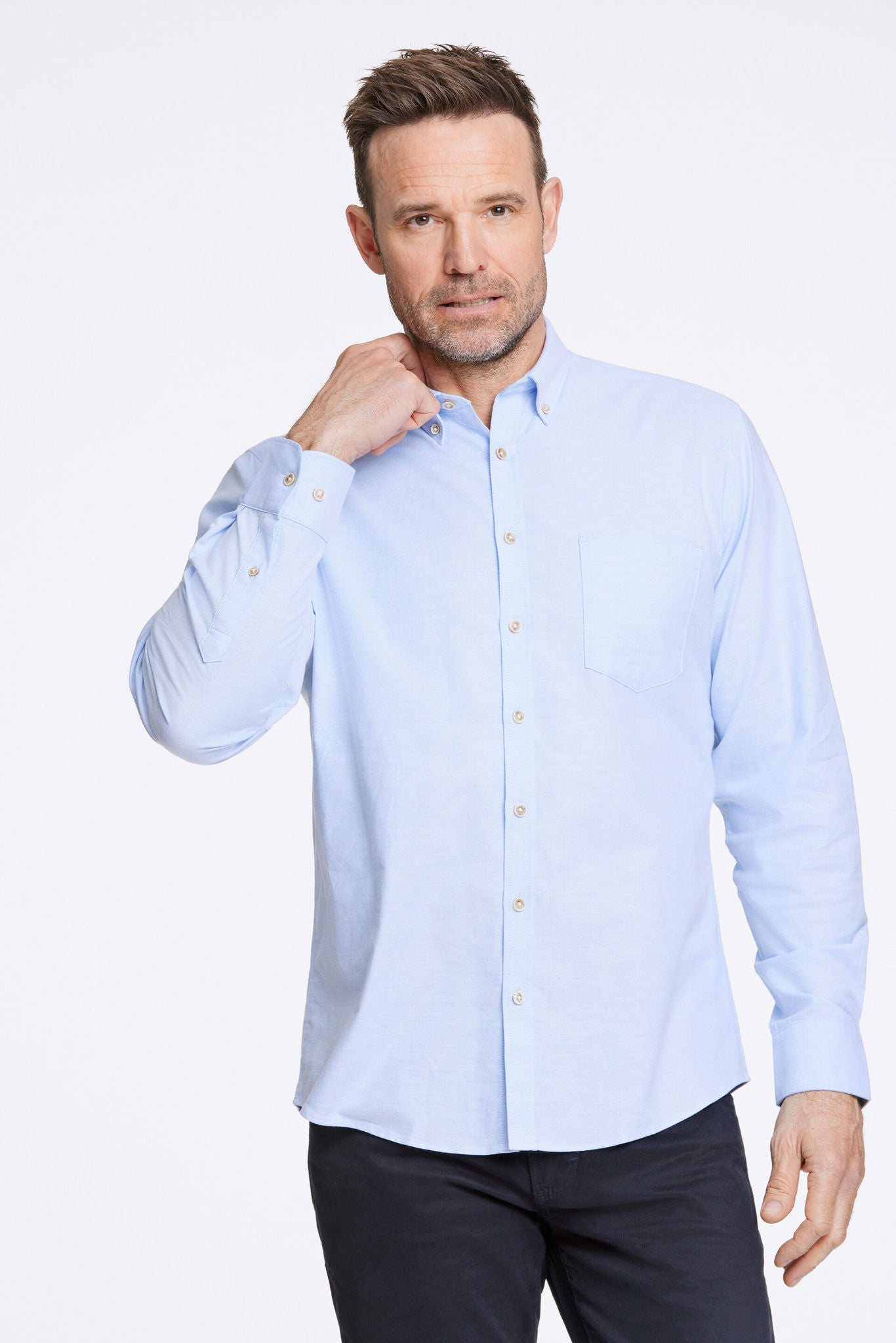 Oxford superflex shirt L/S Lyseblå