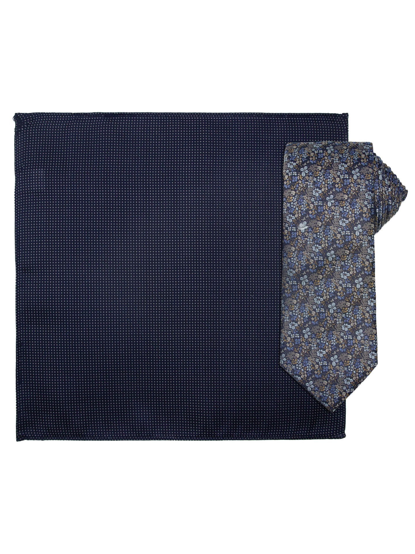 Santi silkeslips+lommetørkle Beige