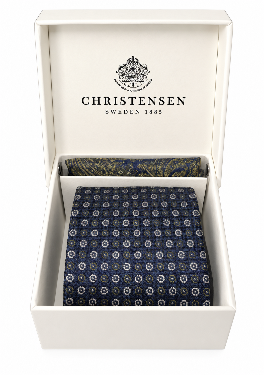 Tie & Pocket Square Box Set Navy/Grønn