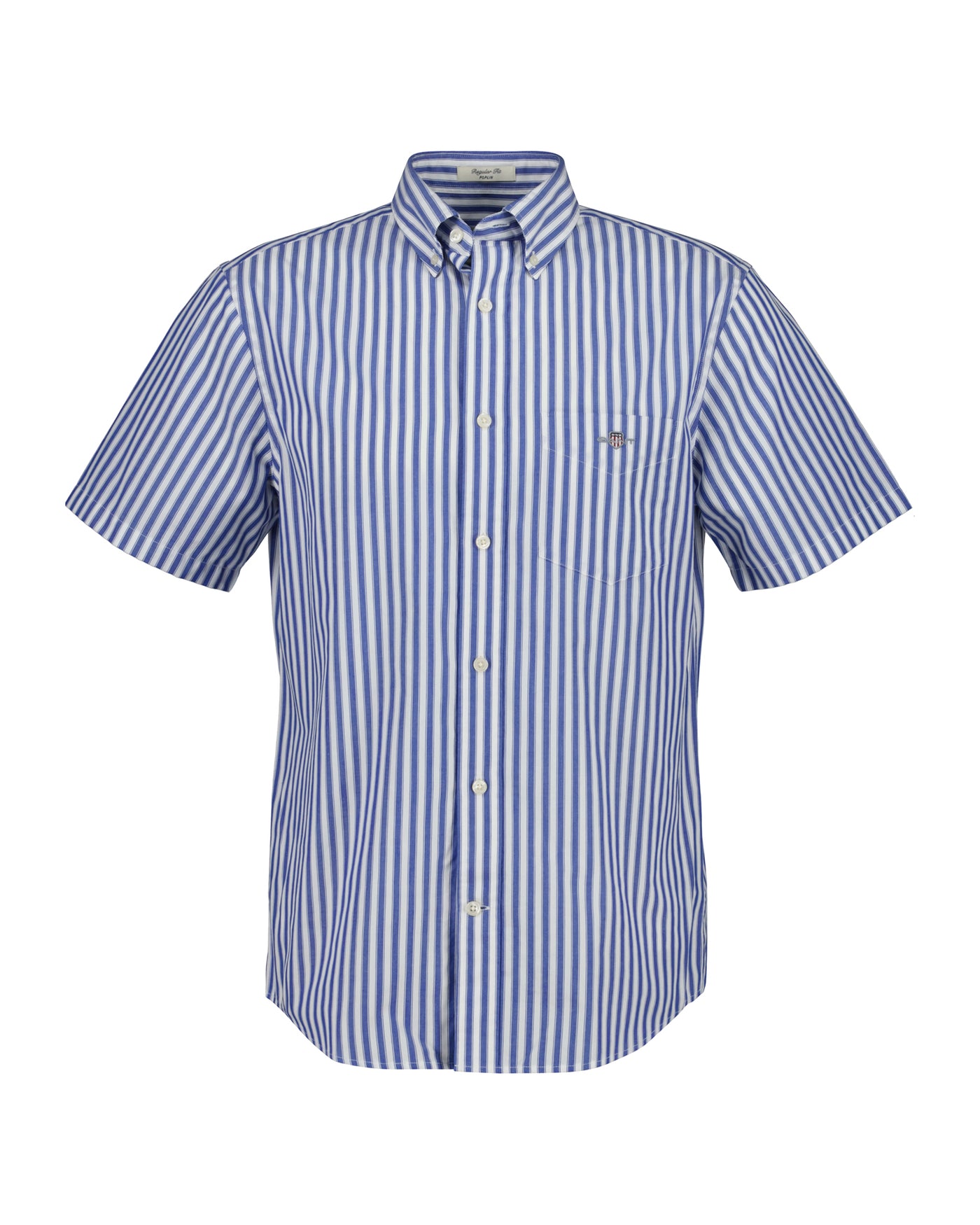 Reg Classic Poplin Stripe SS Shirt College Blue