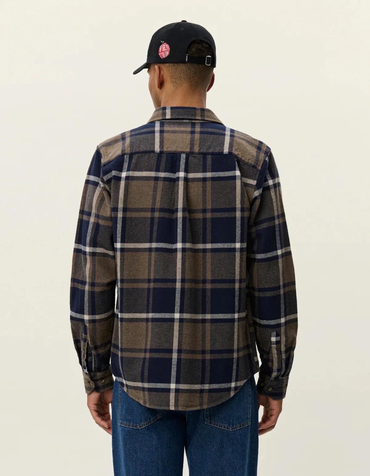 Jeremy Check Flannel Shirt Dark Navy