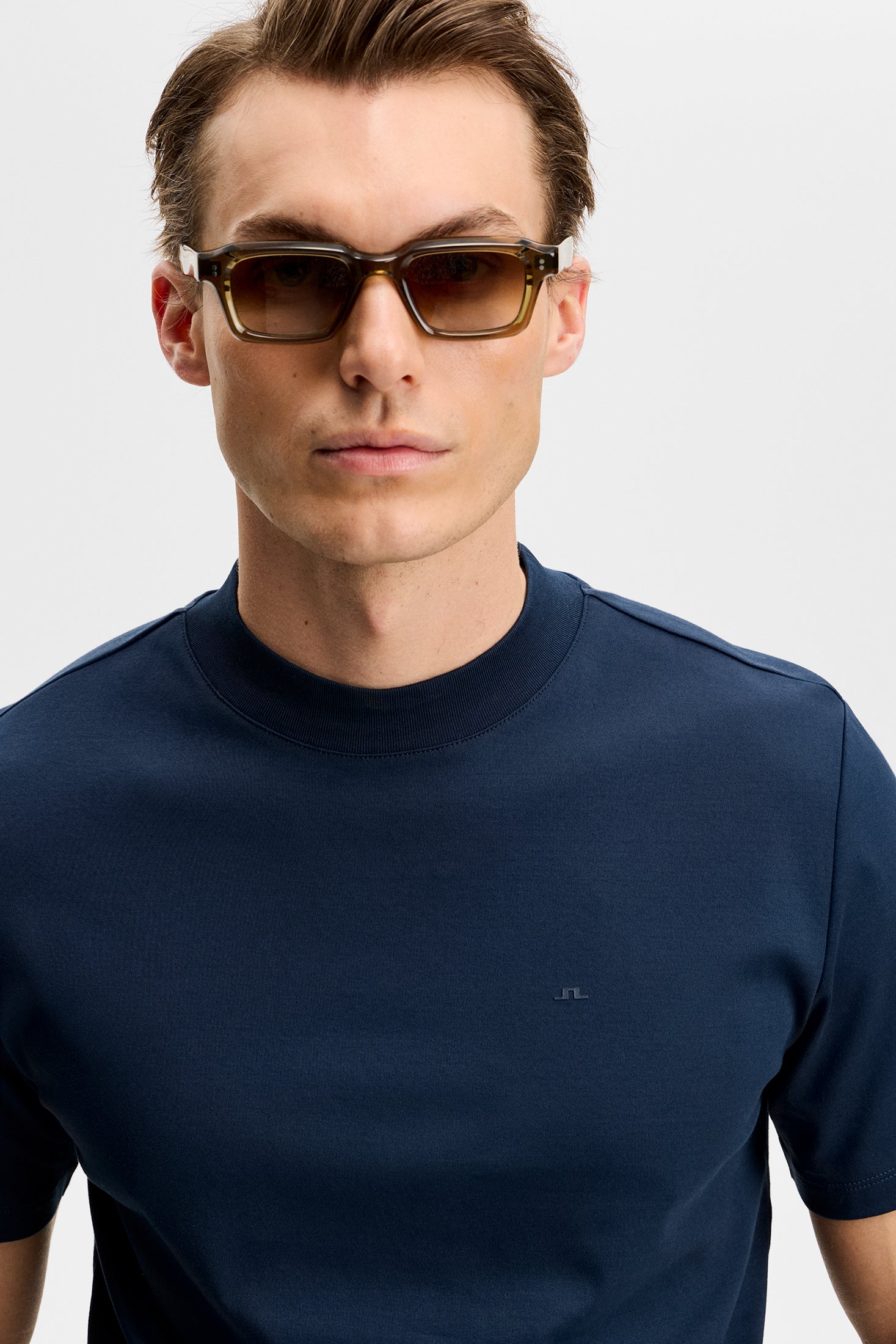 Ace Mock Neck T-shirt Dark Navy