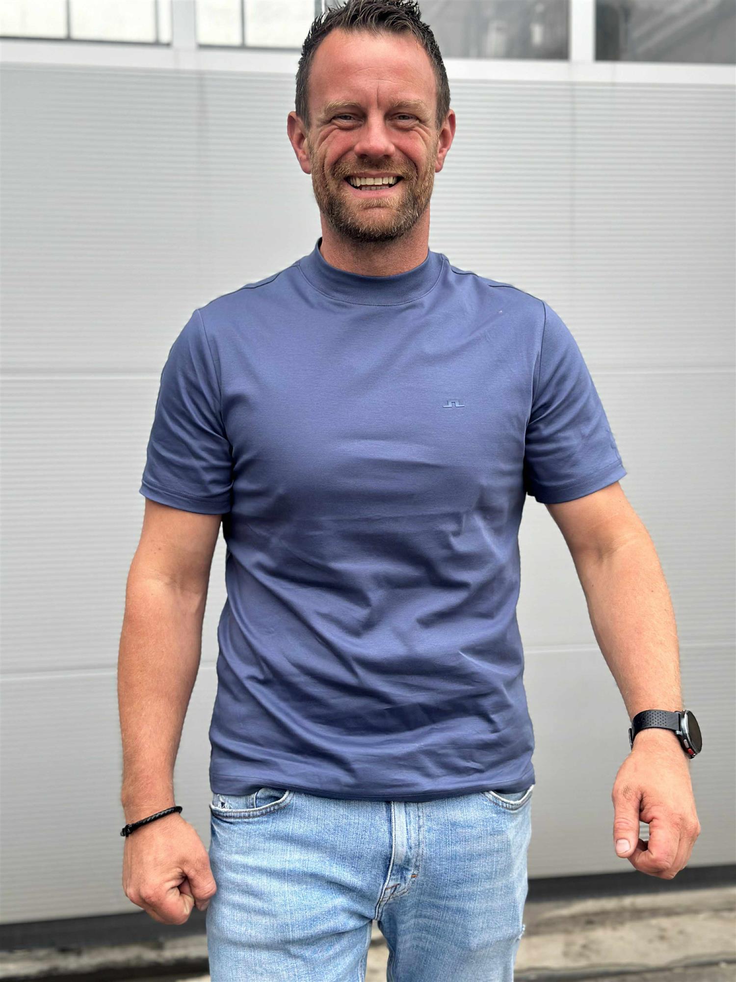 Ace Mock Neck T-shirt Blue