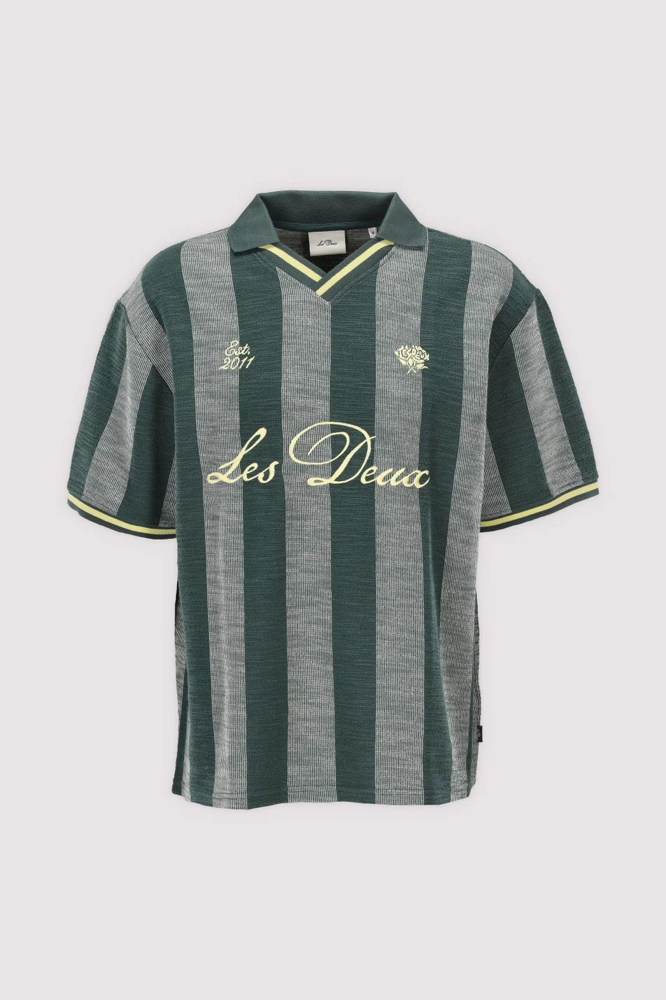 Stripe jacquard football Jersey Green