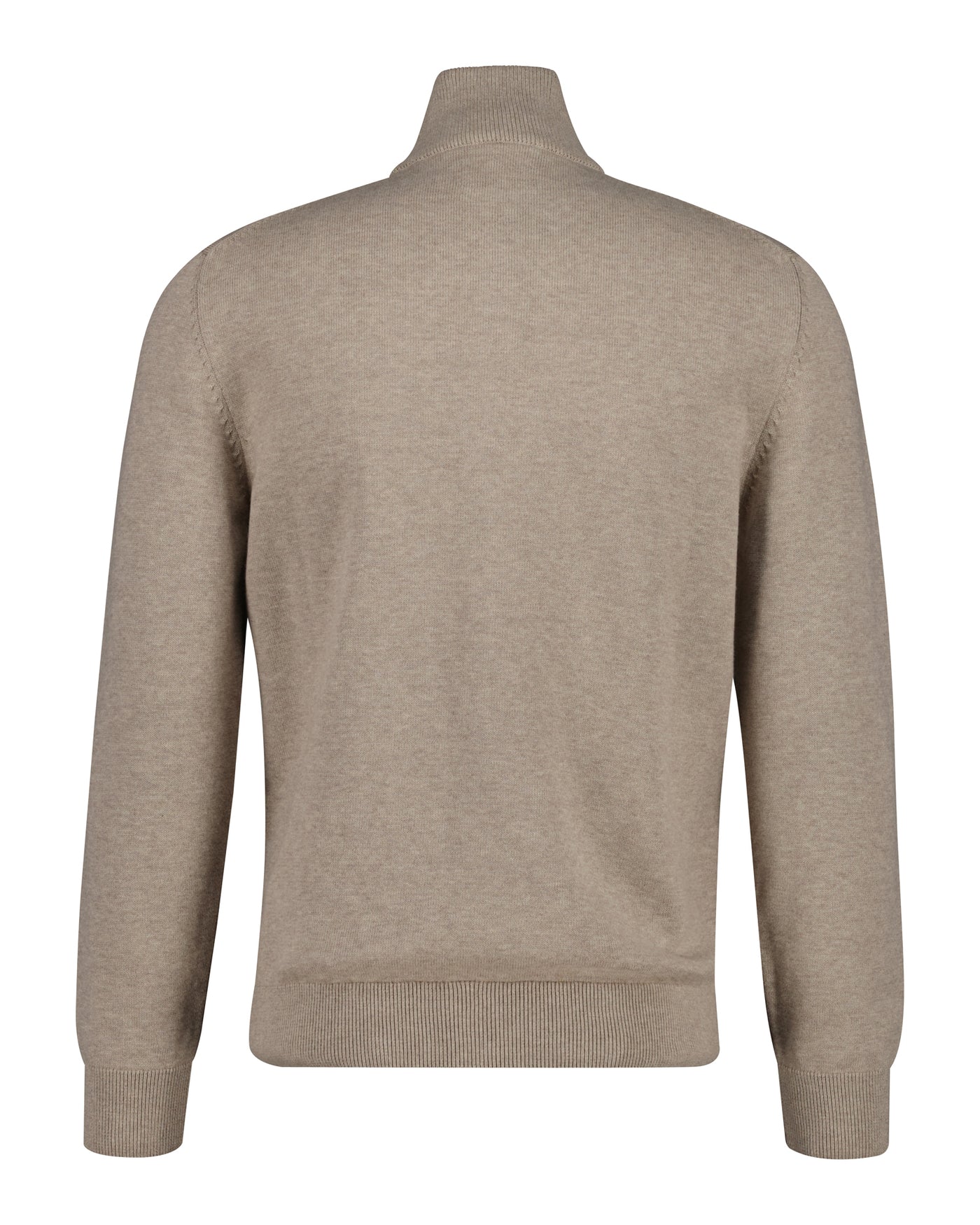 Casual Cotton Zip Cardigan Dk. Sand Melange